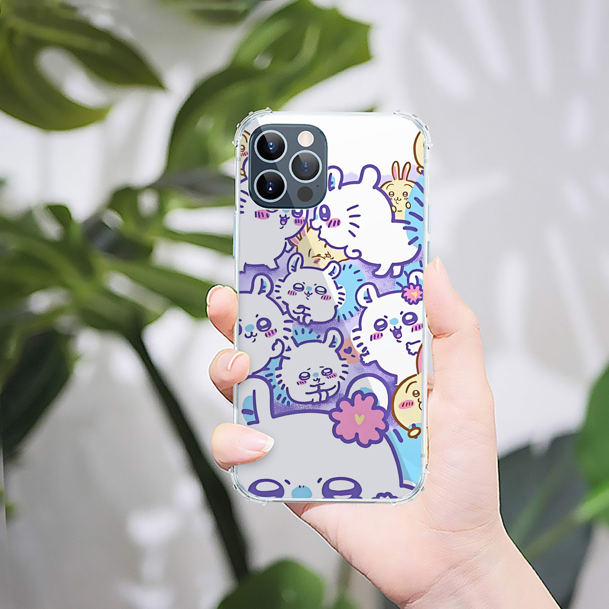 （画像用） ちいかわ Chii-kawa 【iPhone 12シリーズ対応】透明スマホケース（クリアソフトケース）
